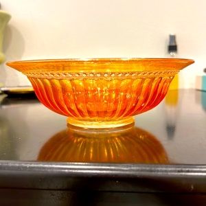 Vintage Orange Carnival Glass Bowl